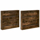 Magazine Rack 2 pcs Smoked Oak 80 x 12 x 70 cm Engineered Wood 890845