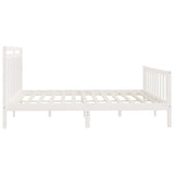 Bed Frame without Mattress White Solid Wood Pine 200x200 cm 3107049