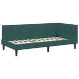 Corner Bed Frame Dark Green 80 cm x 200 cm Velvet 42016208