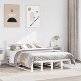 Bed Frame without Mattress White 140x190 cm Solid Wood Pine 3302316