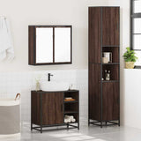 3 Piece Bathroom Furniture Set Brown Oak Engineered Wood 3301089