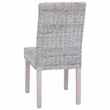 Dining Chair 2 pcs Solid Mahogany Wood White Wash 42012419