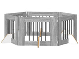 Foldable Dog Gate with Stands 6 pcs Grey Sonoma 362 cm 892160