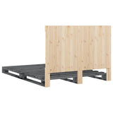 Bed Frame without Mattress Grey 160x200 cm Solid Wood Pine 3281565