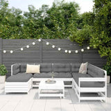 8 Piece Garden Sofa Set White Solid Wood Pine 3250605