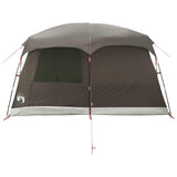 Family Tent with Roof Brown Grey 380 x 260 x 190 cm Polyester 42029001