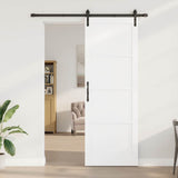 Sliding Door White and Black 83 x 232 cm Solid Pine Wood 3333173
