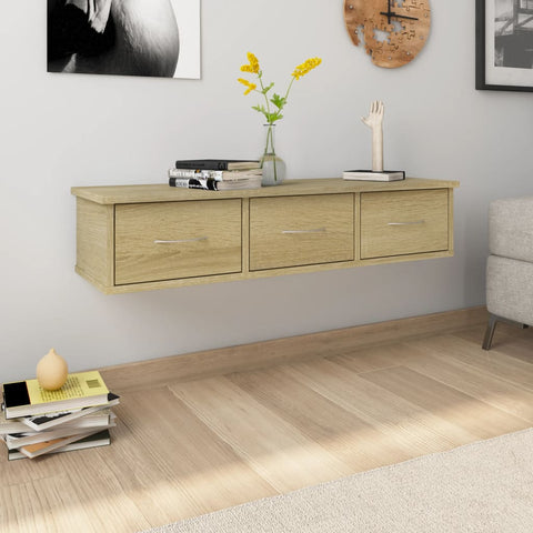 Wall-mounted Drawer Shelf Sonoma Oak 88x26x18.5 cm Engineered Wood 800597