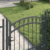 Fence Gate EMMEN 100 x 100 cm Powder-coated steel Grey Lockable 42008972