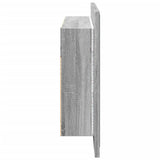 LED Bathroom Mirror Cabinet Grey Sonoma 90x12x45 cm Acrylic 834968