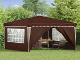 Pop-up Party Tent 288 x 288 x 245 cm Brown Oxford Fabric 42019775