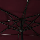3-Tier Garden Parasol with Aluminium Pole Bordeaux Red 2.5x2.5 m 313840