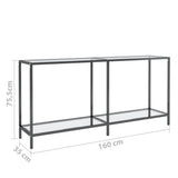 Console Table Transparent 160x35x75.5 cm Tempered Glass 331698