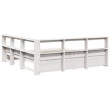 Bookcase Bed without Mattress White 150x200 cm Solid Wood Pine 3324351