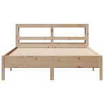 ZNTS Bed Frame without Mattress 150x200 cm King Size Solid Wood Pine 3306144