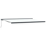 Retractable Awning White 500 x 300 cm Fabric and Metal 3331365
