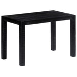 ZNTS Dining Table Black 118x60x76 cm Solid Mango Wood 247991