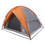 Camping Tent with Rainfly Water-resistant Dome Grey and Orange 42028522