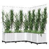 Garden Planter with Trellis White 120x120x136 cm PP 153288