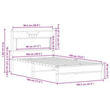 Bed Frame without Mattress Sonoma Oak 100x190 cm Engineered Wood 4106938