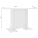 ZNTS Dining Table White 110x60x75 cm Engineered Wood 800243