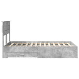 Bed Frame Concrete Grey 135 x 190 cm Engineered Wood 3409998