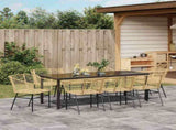 Garden Dining Set 9 pcs Brown Poly Rattan 3380903
