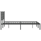 Metal Bed Frame without Mattress with Headboard Black 120x200cm 355559
