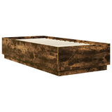 Bed Frame with Headboard Smoked Oak 90 x 190 cm Engineered Wood 3408114