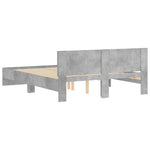 ZNTS Bed Frame without Mattress Concrete Grey 140x190 cm 3207500