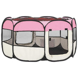 171011 Foldable Dog Playpen with Carrying Bag Pink 125x125x61 cm