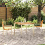 Garden Dining Set 3 pcs Solid Acacia Wood and Stainless Steel 3334805