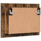 LED Mirror Cabinet Smoked Oak 60x12x45 cm Engineered Wood 822841