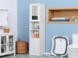 Tall Bathroom Storage Cabinet with Mirror, Narrow Bathroom Unit, Freestanding Bathroom Cupboard with T3398P344167
