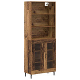 Highboard Old Wood 69.5 x 34 x 180 cm Engineered Wood and Glass 3403177