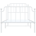 ZNTS Metal Bed Frame with Headboard and Footboard White 90x200 cm 373947