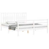 Bed Frame without Mattress White 160x200 cm Solid Wood 3194322