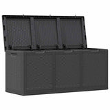 Garden Storage Box 270L Black PP Rattan 151229