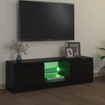 TV Cabinet with LED Lights Black 120x30x36 cm 804284