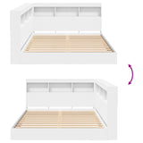 Bookcase Bed with Headboard White 140 x 200 cm Engineered wood 3335729