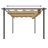 Garden Gazebo with Retractable Roof 4x3 m Taupe 318539