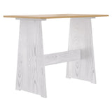 Dining Table with Bench REINE Honey Brown&White Solid Wood Pine 327253
