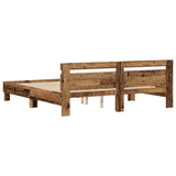 Bed Frame with Headboard Old Wood 180 x 200 cm Engineered Wood 3333936
