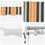 Retractable Awning Manual Green and yellow 400 x 300 cm Fabric 3330705