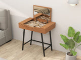 Vanity Desk with Flip-Up Mirror, Industrial Dressing Table with 16 Small Compartments for Bedroom, T3398P377840