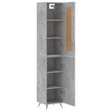 Highboard Concrete Grey 34.5x34x180 cm Engineered Wood 3200109