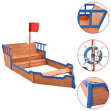 Sandbox Pirate Ship Firwood 190x94.5x101 cm 92171