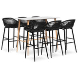 7 Piece Bar Set White and Black 3057445