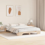 Bed Frame Natural 150 x 200 cm Solid Pine Wood 872857