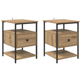 Bedside Cabinet with Drawer 2 pcs Artisan Oak 40 x 42 x 56 cm 881877